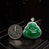 18K金镶糯种阳绿翡翠佛吊坠-红掌柜
