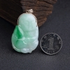 18K金镶钻糯种飘翠翡翠娃娃吊坠-红掌柜