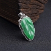 缅甸糯种翠色翡翠叶子吊坠-红掌柜