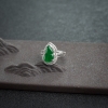 缅甸18K金镶钻糯种翠色翡翠葫芦戒指-红掌柜