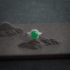 18K金镶钻糯种阳绿翡翠戒指-红掌柜