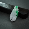 天然糯种飘翠翡翠白菜吊坠-红掌柜