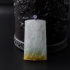 缅甸天然糯种飘黄翡翡翠观音吊坠-红掌柜