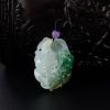 缅甸天然糯种飘绿翡翠连生贵子吊坠-红掌柜