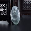 A货天然木那高冰种淡绿翡翠弥勒佛吊坠 - 红掌柜