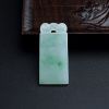 缅甸天然糯种浅绿翡翠无事牌吊坠-红掌柜