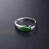缅甸A货天然18K金镶冰糯种阳绿翡翠戒指 - 红掌柜