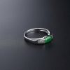 A货天然18K金镶冰糯种阳绿翡翠戒指 - 红掌柜