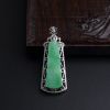 缅甸A货天然18K金镶糯种苹果绿翡翠吊坠 - 红掌柜