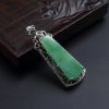 A货天然18K金镶糯种苹果绿翡翠吊坠 - 红掌柜
