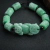 天然糯种浅绿翡翠貔貅单圈手串-红掌柜