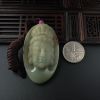 糯种灰绿色飘黄翡翡翠观音吊坠-红掌柜