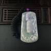 缅甸天然糯种春带彩翡翠佛吊坠-红掌柜