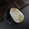 天然冰糯种飘黄翡翡翠观音吊坠-红掌柜