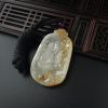 缅甸冰糯种飘黄翡翡翠观音吊坠-红掌柜