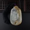 缅甸天然冰糯种飘黄翡翡翠观音吊坠-红掌柜