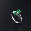 18K金镶钻缅甸天然冰种翡翠戒指-红掌柜