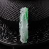 缅甸天然糯种飘绿翡翠人参吊坠-红掌柜