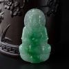 缅甸天然糯种阳绿翡翠观音吊坠-红掌柜