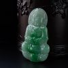 天然糯种阳绿翡翠观音吊坠-红掌柜