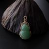 缅甸A货天然18K金糯种苹果绿翡翠葫芦吊坠 - 红掌柜