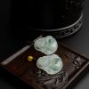 天然冰糯种飘花翡翠弥勒佛吊坠 - 红掌柜