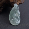 冰种浅绿翡翠莲花童子吊坠-红掌柜