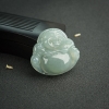 天然糯种浅绿翡翠弥勒佛吊坠-红掌柜