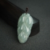 糯冰种翡翠叶子吊坠-红掌柜