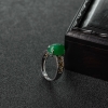 糯种翠色翡翠戒指-红掌柜