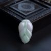 糯种飘绿翡翠叶子吊坠-红掌柜