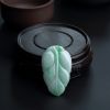 缅甸天然糯种飘绿翡翠叶子吊坠-红掌柜