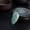 缅甸糯种飘绿翡翠叶子吊坠-红掌柜