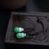 缅甸天然糯种飘绿翡翠葫芦手机挂坠-红掌柜