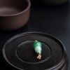 18K金镶缅甸天然飘绿翡翠葫芦吊坠-红掌柜