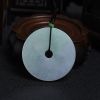 豆糯种春带彩翡翠平安扣-红掌柜