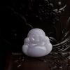 缅甸天然糯种淡紫翡翠弥勒佛吊坠-红掌柜