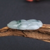 缅甸飘花翡翠叶子吊坠 - 红掌柜
