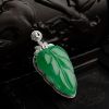 缅甸冰种黄阳绿翡翠叶子吊坠-红掌柜