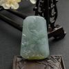 缅甸冰糯种淡绿飘黄翡翡翠龙牌吊坠-红掌柜