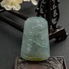 缅甸冰糯种飘黄翡翡翠龙牌吊坠-红掌柜