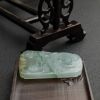 缅甸冰糯种淡绿飘黄翡翡翠吊坠-红掌柜