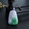 缅甸天然糯种飘绿翡翠观音吊坠-红掌柜