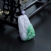 天然糯种飘绿翡翠观音吊坠-红掌柜