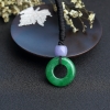 糯种阳绿翡翠平安环吊坠-红掌柜