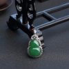 18K金镶钻糯种浓绿翡翠葫芦吊坠-红掌柜