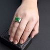 糯种阳绿翡翠戒指-红掌柜