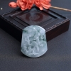 天然糯种飘花翡翠喜上眉俏吊坠-红掌柜