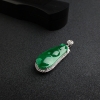 18K金镶钻缅甸糯种浓绿翡翠吊坠-红掌柜