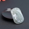 缅甸天然浅绿翡翠虎虎生气吊坠-红掌柜